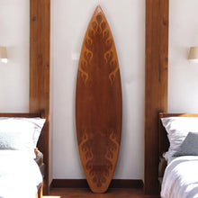 Load image into Gallery viewer, wooden flame surfboard art for coast wal decor