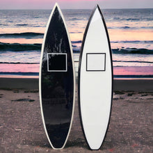 Load image into Gallery viewer, Tiki Soul Chanel Inspired Surf board decor for a surf decor. Surfboard Decor for Wall decoration. Decorative Wall Surfboard Art