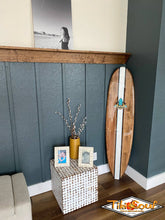 Load image into Gallery viewer, Rising Tides - Coastal Decor Personalized Surfboard Sign - Tiki Soul Coastal Surfboard Decor