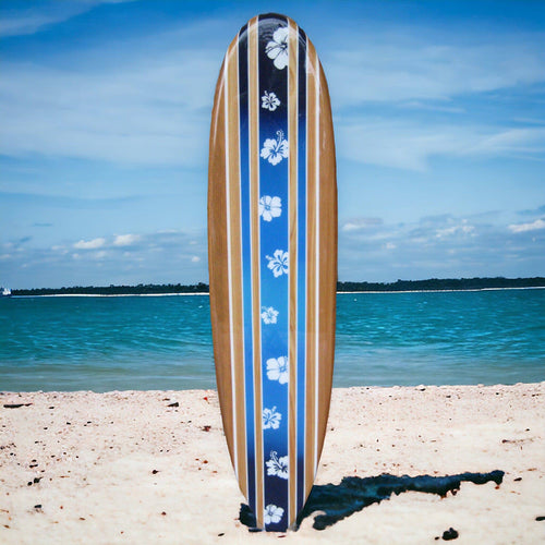 Hibiscus Surf Wooden Surf Board Wall Art