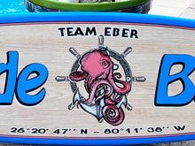Load image into Gallery viewer, Custom surfboard sign with octopus
