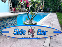 Load image into Gallery viewer, Custom coordinate surfboard sign with octopus
