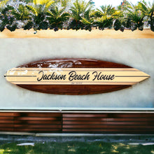 Load image into Gallery viewer, Tiki Soul Surf board decor for a surf decor. Surfboard Decor for Wall decoration. Decorative Wall Surfboard Art
