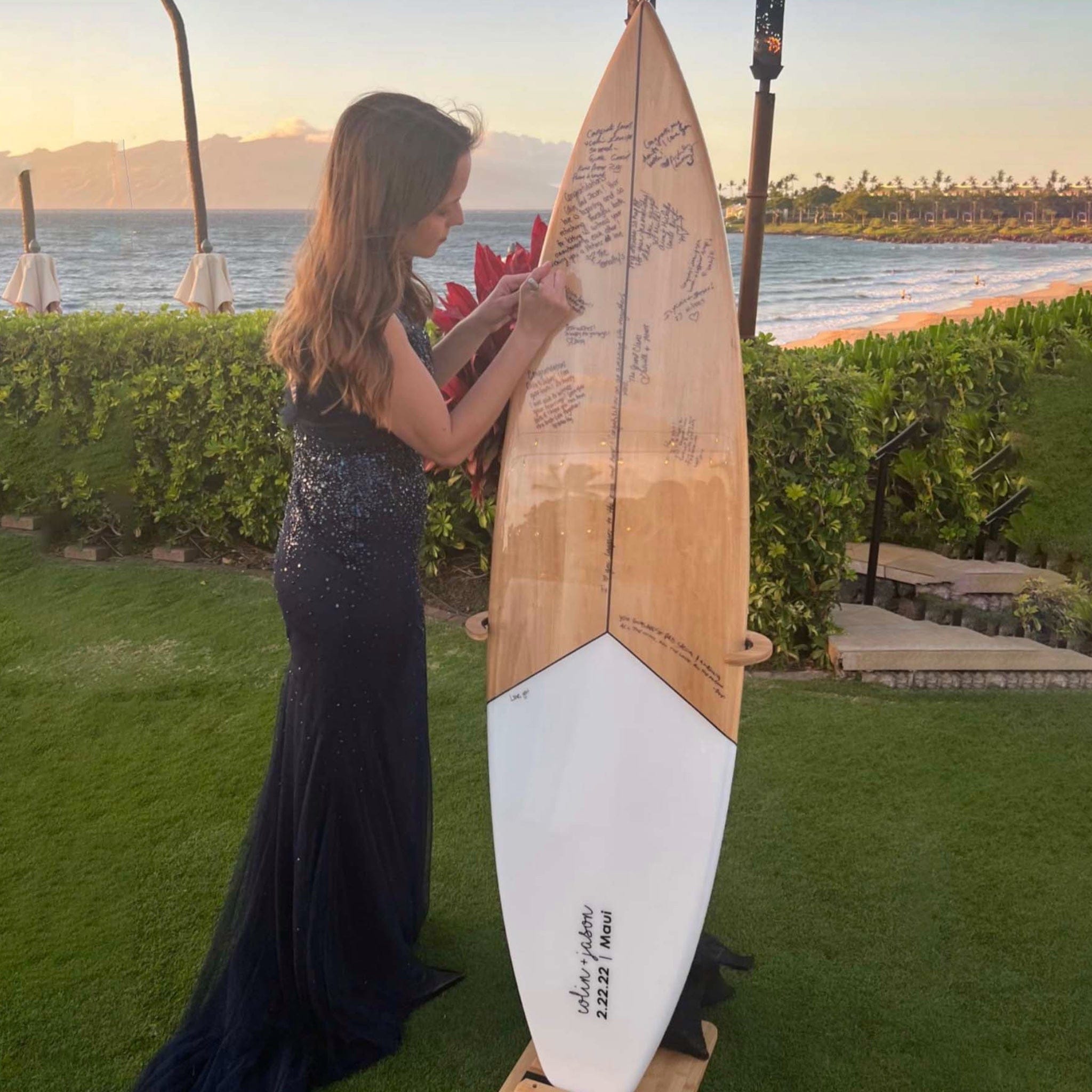 Beach Themed Wedding Surfboard Guest Book, Signs & Decor
