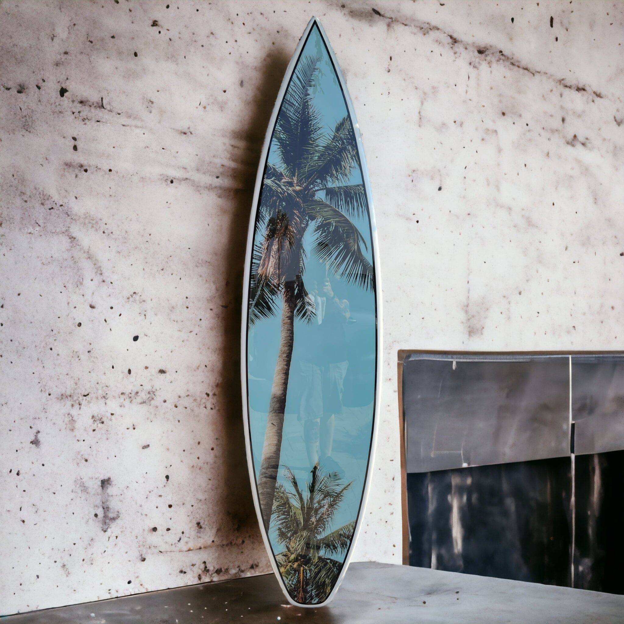 California Boho Wall Art. Surfboard, Palms, Beach, Cabins