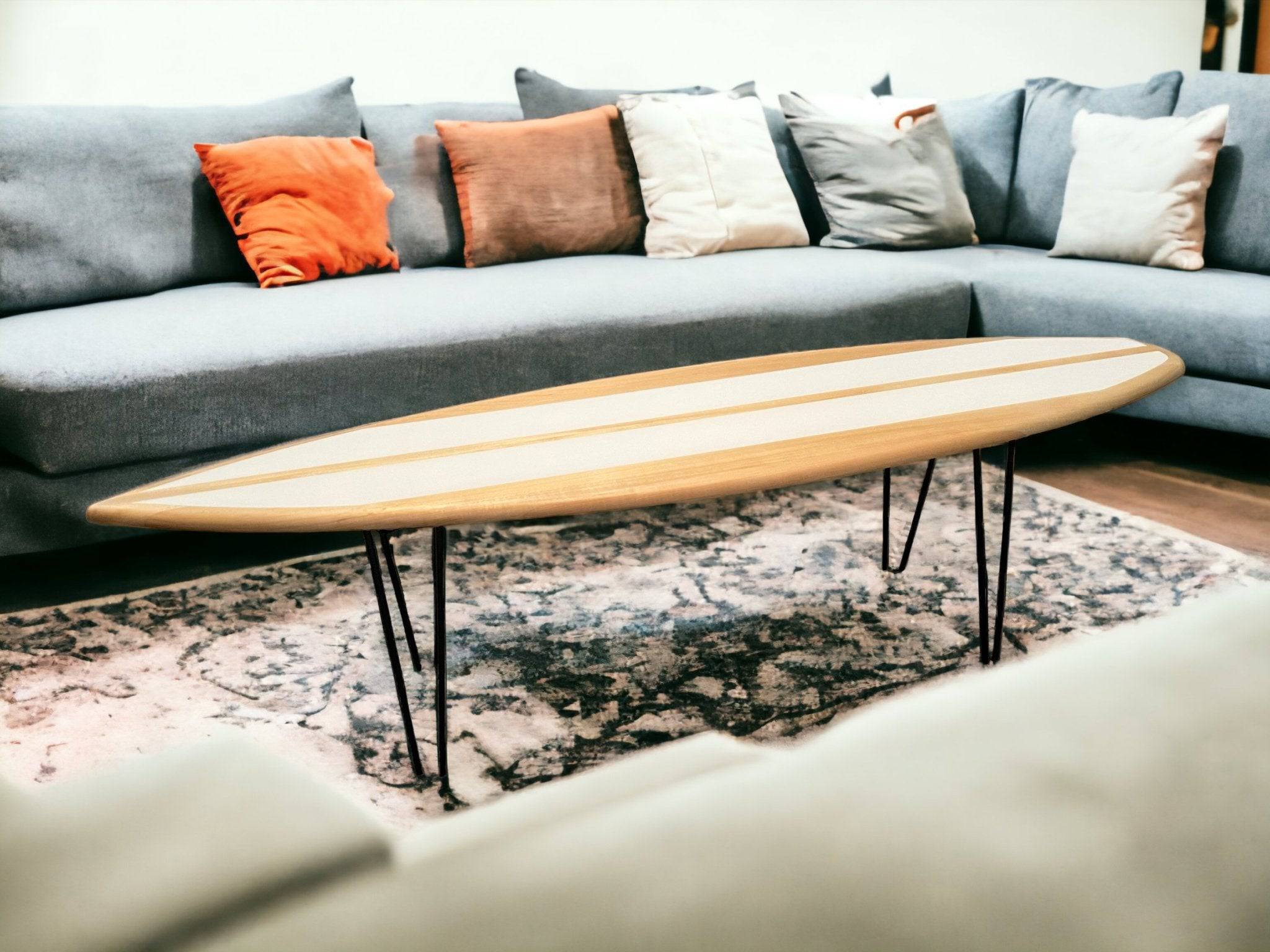 Sail Away Surfboard Coffee Table - Tiki Soul Decorative Surfboard Decor