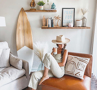 Chanel Inspired Surfboard - Coastal Style Decor by Tiki Soul