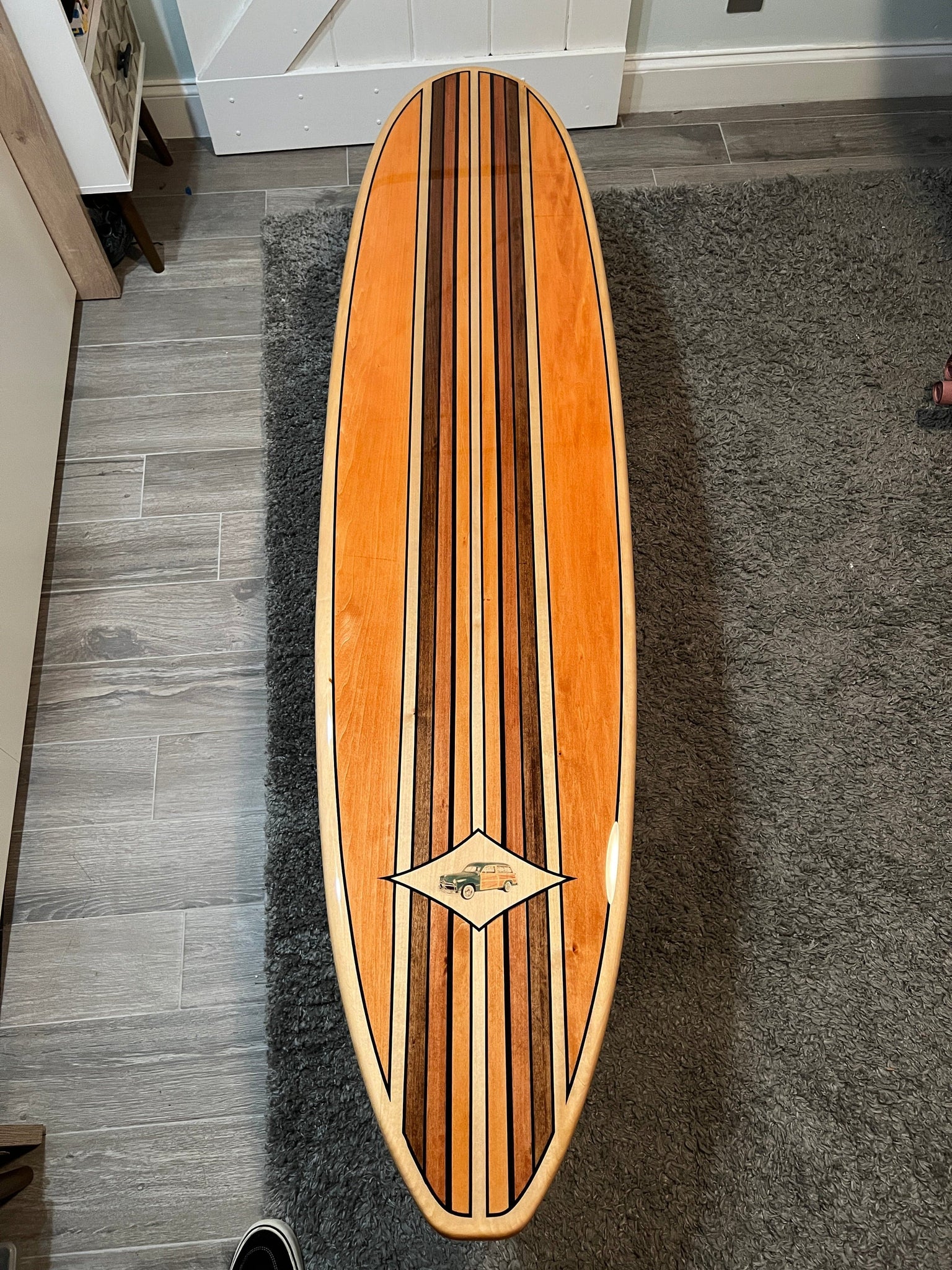 California Dreamin' Solid Wood Surfboard Shaped Coffee Table