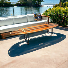 Load image into Gallery viewer, Surfboard Coffee Table for coastal decor
