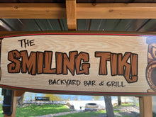Load image into Gallery viewer, Tiki Bar Surfboard Sign - Tiki Soul Decorative Surfboard Decor

