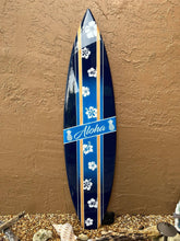 Load image into Gallery viewer, Coastal Aloha Decorative Surfboard art for walls flower surfboard
