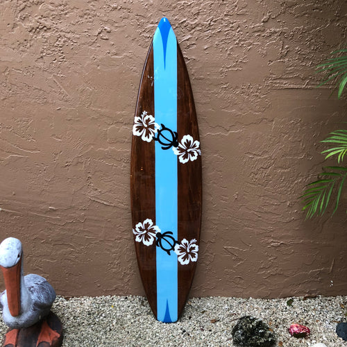 Ocean Blue Honu Lei Decorative Surfboard 