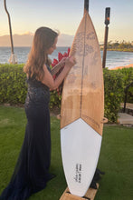 Load image into Gallery viewer, Seaside Wedding Alternative Guest Book.Tiki Soul Surf board decor for a surf decor. Surfboard Decor for Wall decoration. Decorative Wall Surfboard Art
