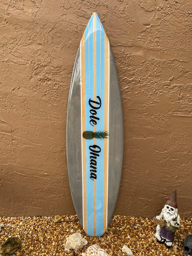 Ohana Art - Coastal Decor Personalized Surfboard Sign - Tiki Soul Coastal Surfboard Decor
