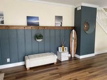 Load image into Gallery viewer, Rising Tides - Coastal Decor Personalized Surfboard Sign - Tiki Soul Coastal Surfboard Decor

