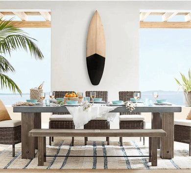 Split Deck Coastal Beach House Decor - Tiki Soul Coastal Surfboard Decor