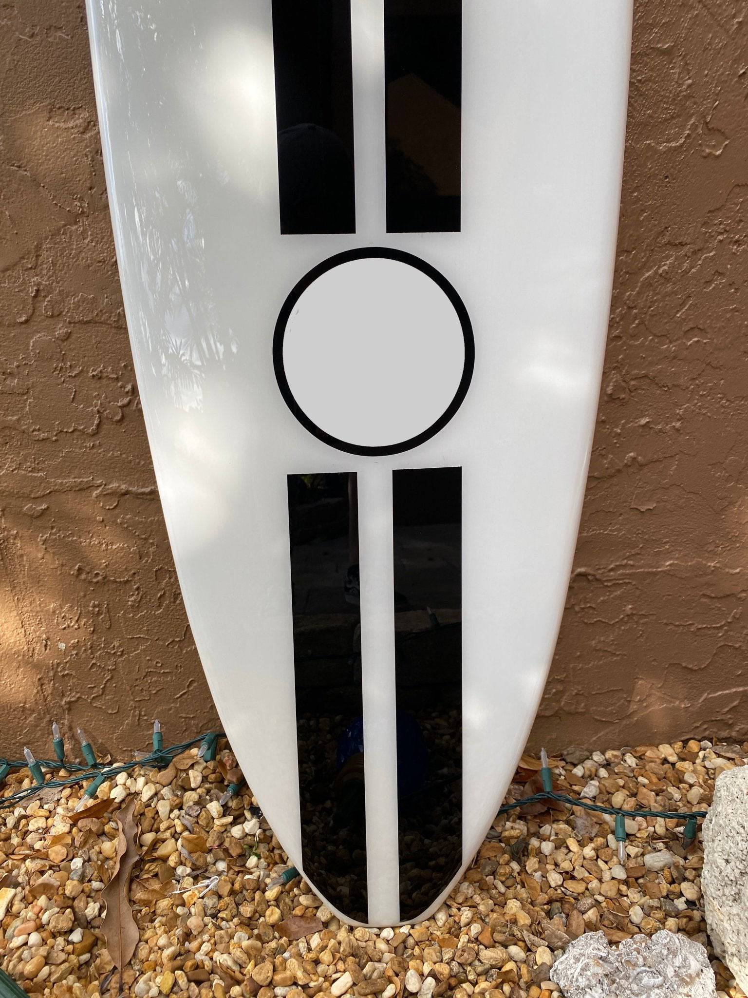 Coastal Decor: Chanel inspired Surfboard - Modern Beach Art