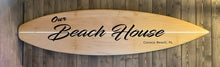 Load image into Gallery viewer, The Beach House Surfboard Sign - Tiki Soul Coastal Surfboard Decor
