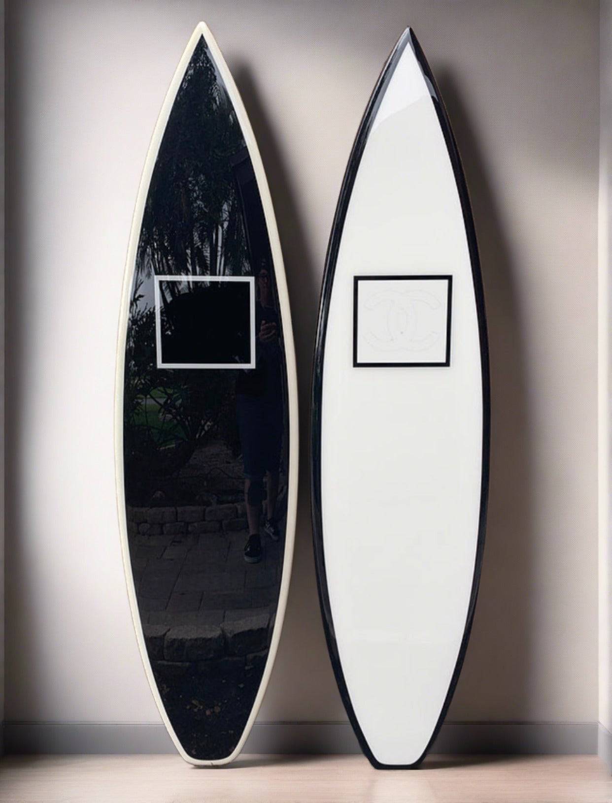 Chanel Inspired Surfboard Coastal Style Decor by Tiki Soul